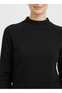 Демисезонный черный свитер реглан с ластичным воротником Полесье С3316-15 5С1754-Д43 170,176 глубокий_черный - фото 2