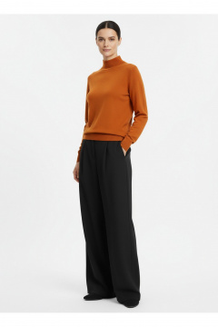 Демисезонный вязаный свитер прямого силуэта с ластичным воротником Полесье С3316-15 5С1754-Д43 170,176 облепиха - фото 5