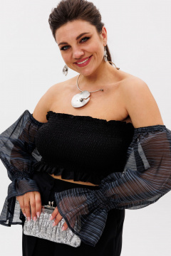 Топ Anelli 1286 черный - фото 2