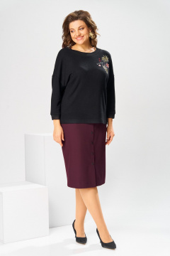 Джемпер, юбка Romanovich Style 2-2045 бордовый - фото 2