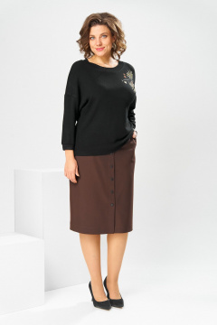Джемпер, юбка Romanovich Style 2-2045 коричневый - фото 4