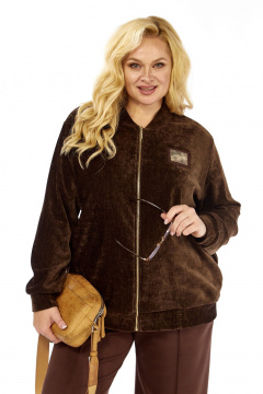 Бомбер, брюки Элль-стиль 2432 коричневый - фото 5