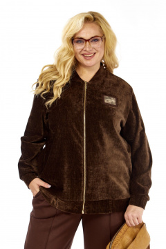 Бомбер, брюки Элль-стиль 2432 коричневый - фото 4