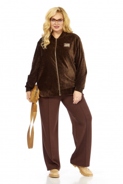 Бомбер, брюки Элль-стиль 2432 коричневый - фото 1