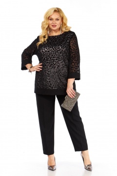 Блуза, брюки Элль-стиль 2435 черный - фото 4