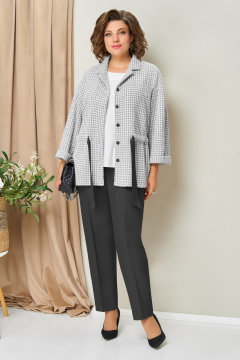 Блуза, брюки, жакет VOLNA 1441 серо-графитовый - фото 1