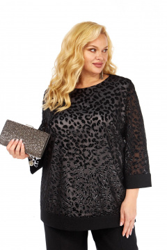 Блуза Элль-стиль 2435а черный - фото 3