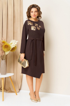 Платье VOLNA 1454 шоколадно-коричневый - фото 3