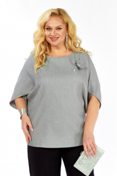 Блуза Элль-стиль 2436а серый - фото 5