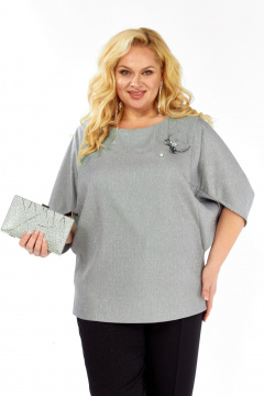 Блуза Элль-стиль 2436а серый - фото 2