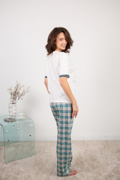 Брюки, майка Купалинка 625104.158-164 к.экрю,клетка - фото 2