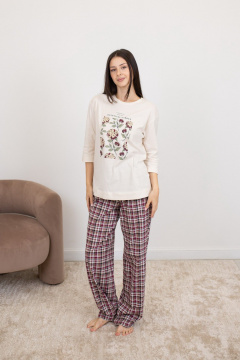 Брюки, джемпер Купалинка 660213.158-164 к.ваниль,клетка - фото 1