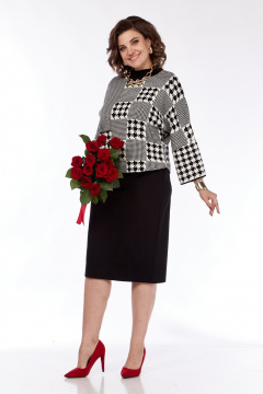 Джемпер, юбка Grace for you 237 черно-белый - фото 4