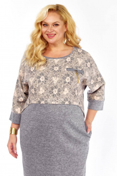 Платье СиБон 0215 светло-серый - фото 4