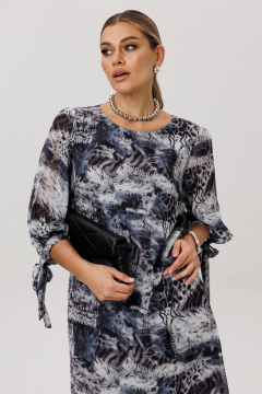 Платье Anelli 1733 леопардовый_серый - фото 3