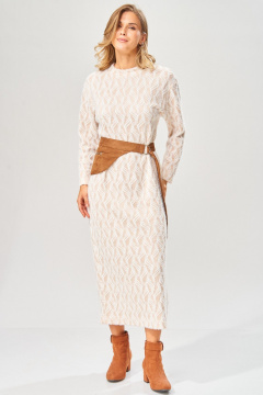 Платье Laikony L-573 бежевый - фото 2