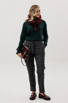 Брюки, джемпер Ma Vie М-710 серая_клетка_изумруд - фото 1