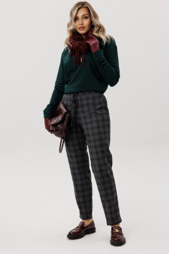 Брюки, джемпер Ma Vie М-711 серая_клетка_изумрудный - фото 5