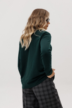 Брюки, джемпер Ma Vie М-711 серая_клетка_изумрудный - фото 4