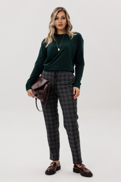Брюки, джемпер Ma Vie М-711 серая_клетка_изумрудный - фото 2
