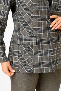 Жакет БелЭльСтиль 412-3_14_22 клетка_коричневая_ - фото 5