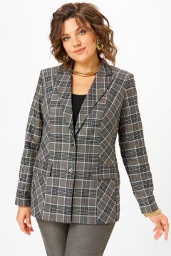 Жакет БелЭльСтиль 412-3_14_22 клетка_коричневая_ - фото 1