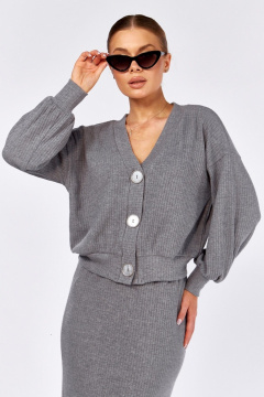 Джемпер, юбка Faufilure С1552 серый - фото 3