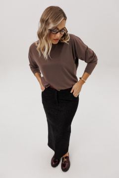 Джемпер, юбка Ma Vie М-717 коричневый_и_черный - фото 5