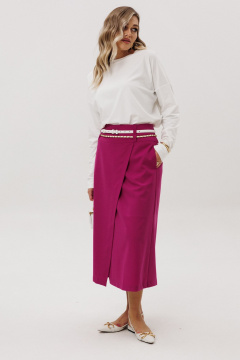 Джемпер, юбка Ma Vie М-722 белый_и_фуксия - фото 4