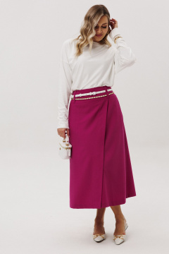 Джемпер, юбка Ma Vie М-722 белый_и_фуксия - фото 2