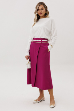 Джемпер, юбка Ma Vie М-722 белый_и_фуксия - фото 1