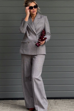 Брюки DNM 040 мелкий_квадратик_серо-бежевый - фото 3