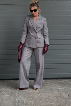 Жакет DNM 041 мелкий_квадратик_серо-бежевый - фото 2