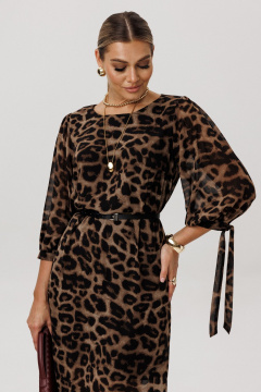 Платье Anelli 1733 коричневый_леопард - фото 3