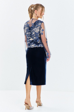 Блуза, платье Euromoda 660 синий - фото 3