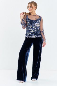 Блуза, брюки, топ Euromoda 661 синий - фото 1