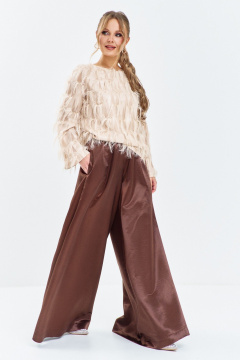 Брюки, джемпер Euromoda 663 беж/коричневый - фото 1