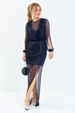 Платье Euromoda 665 синий - фото 1