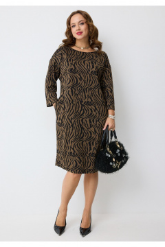 Платье Твой имидж 2274 шоколадный_с_принтом - фото 3