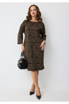Платье Твой имидж 2274 шоколадный_с_принтом - фото 1
