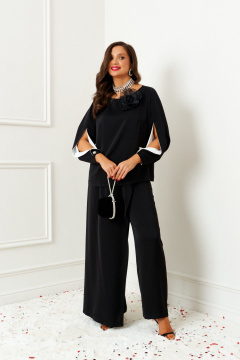 Блуза, брюки Beautiful&Free 6386 черный_с_молоком - фото 2