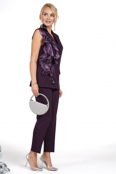 Брюки, жилет Alani Collection 2478 баклажан - фото 4