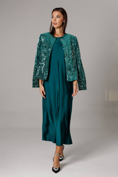 Жакет, платье Ларс Стиль 1158 изумрудный - фото 5