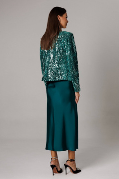 Жакет, платье Ларс Стиль 1158 изумрудный - фото 2
