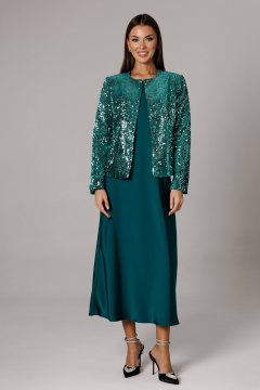 Жакет, платье Ларс Стиль 1158 изумрудный - фото 1