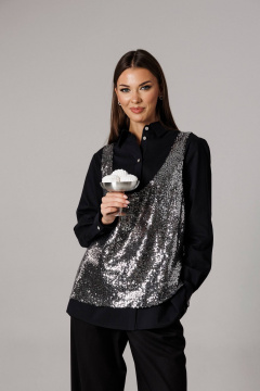 Блуза, майка Ларс Стиль 1168 черный - фото 5