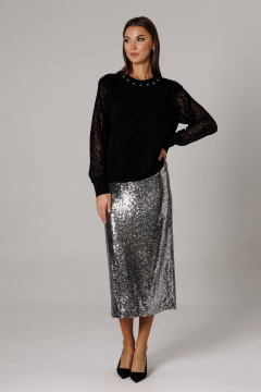 Блуза, юбка Ларс Стиль 1182 черный - фото 1