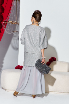 Блуза, юбка Vittoria Queen 27573/1 серебристо-серый - фото 5