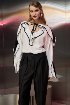 Блуза Lokka 1771 черный/белый - фото 1