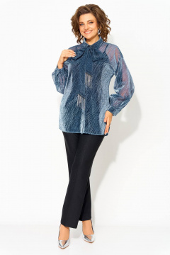 Блуза, брюки Liliana 1496БрПн синий+черный - фото 4